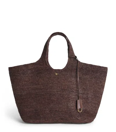 Anine Bing Raffia Lili Tote Bag In Brown