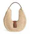 Anine Bing Raffia Monogram Lou Shoulder Bag
