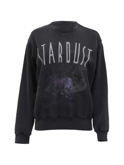 Pre-owned Anine Bing Ramona Stardust Sweatshirt In Black