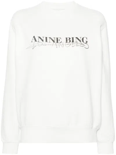Anine Bing Ramona Doodle Cotton Sweatshirt In Ivory