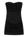 Anine Bing Ravine Ruched Mini Dress In Black