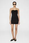 Anine Bing Ravine Ruched Mini Dress In Black