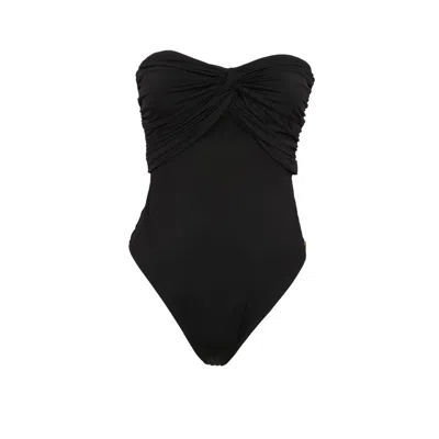 Anine Bing Bodysuit With Ruching In Black