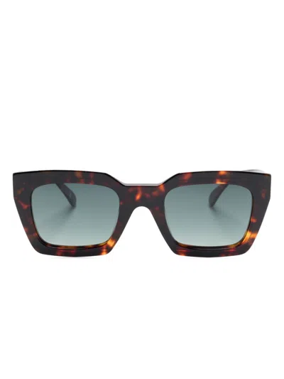 Anine Bing Rectangle-frame Sunglasses In Brown