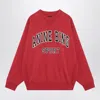 Anine Bing Crew-neck Sweatshirt With Logo Print In Red