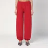 Anine Bing Womens Karter Brand-embroidery Straight-leg High-rise Cotton-blend Jogging Bottoms Red In Red