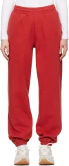 Anine Bing Womens Karter Brand-embroidery Straight-leg High-rise Cotton-blend Jogging Bottoms Red In Red