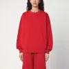 Anine Bing Miles Oversized Embroidered Cotton-jersey Sweatshirt In Red