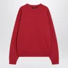 Anine Bing Miles Oversized Embroidered Cotton-jersey Sweatshirt In Red