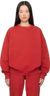 Anine Bing Miles Oversized Embroidered Cotton-jersey Sweatshirt In Red
