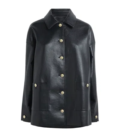 Anine Bing Regenerated Leather Luca Jacket In Black