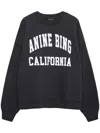 Anine Bing Relaxed Fit Crew Neck Sweatshirt With Contrasting Text In Black