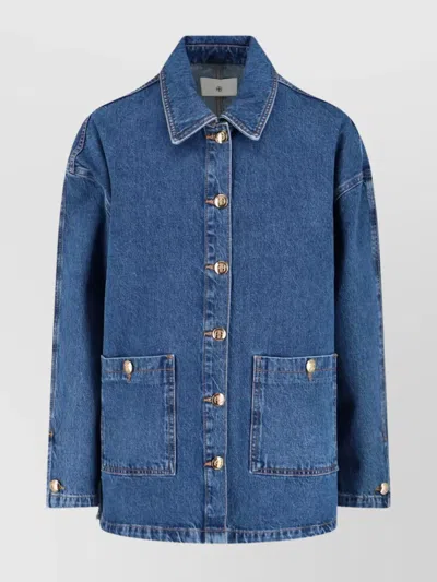 ANINE BING RELAXED FIT JACKET PATCH POCKETS