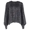 Anine Bing Renee Python Print Blouse In Grey Silk In Gray