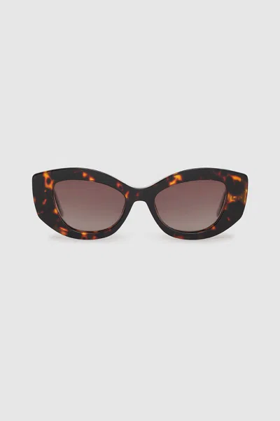 Anine Bing Rennes Sunglasses In Dark Tortoise