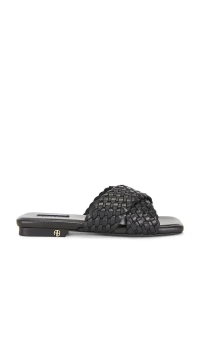 Anine Bing Ria Braided Slides In Black