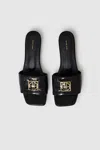 Anine Bing Ria Sandals Monogram - Embossed Black 39 In Black