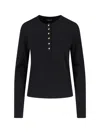 Anine Bing Ribbed Black Cotton Cardigan With Button Closure In Black