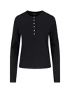 Anine Bing Ribbed Black Cotton Cardigan With Button Closure In Black