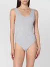 Anine Bing Ribbed Bodysuit Scoop Back In Blue