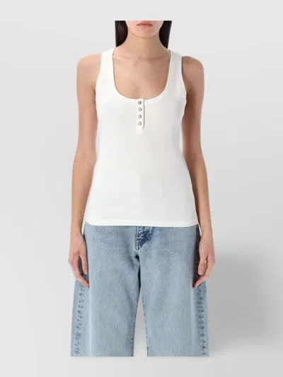 ANINE BING RIBBED COTTON BLEND TANK TOP