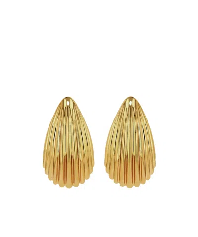 Anine Bing Ribbed Drop Earrings In Gold