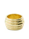 Anine Bing Ribbed Gold Ring In Gold