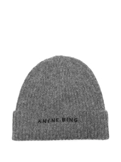 Anine Bing Ribbed-knit Beanie In Gray