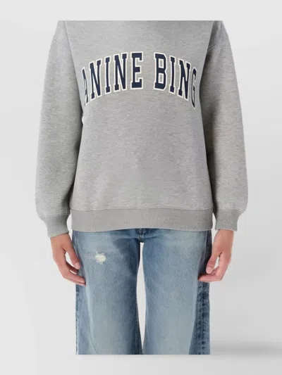 Anine Bing Spencer Printed Cotton-blend Jersey Sweatshirt In Gray