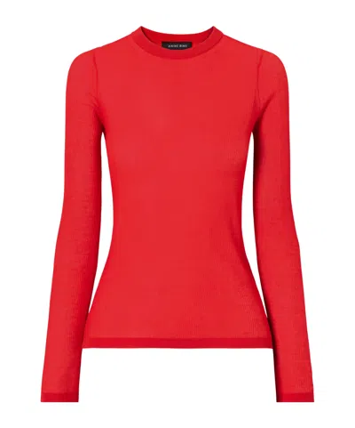 Anine Bing Tiana Ribbed Cotton-blend Sweater In Red
