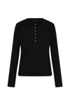 Anine Bing Striped Long Sleeve Tshirt In Black