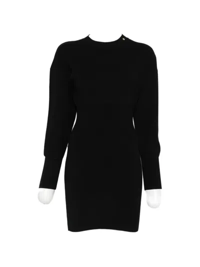Anine Bing Ribbed-knit Long-sleeve Dress In Animal Print