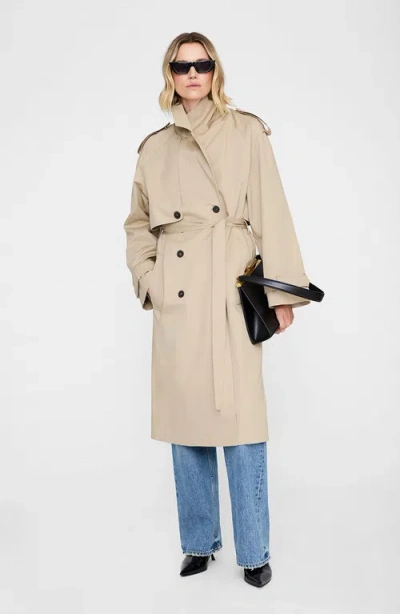 Anine Bing Rickie Maxi Trench In Neutral