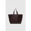 Anine Bing Large Rio Logo-plaque Leather Tote Bag In Brown