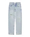 Anine Bing Front Button Fastened Ripped Jeans In Gray