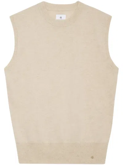 Anine Bing Ladies Ivory Ronan Knit Vest In Neutral