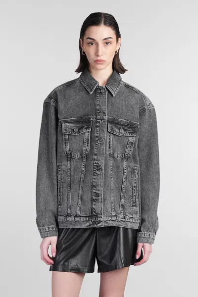 ANINE BING RORY DENIM JACKETS IN GREY COTTON
