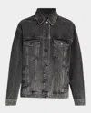 Anine Bing Rory Denim Jackets In Grey Cotton In Grey