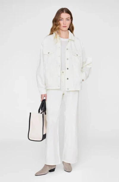 Anine Bing Ecru Organic Denim Jacket In White