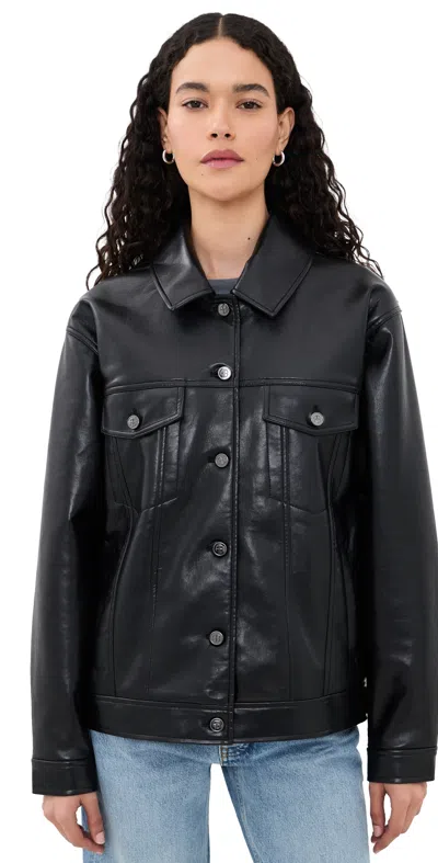 Anine Bing Rory Jacket In Black Recycled Leather Black Recycled Leather