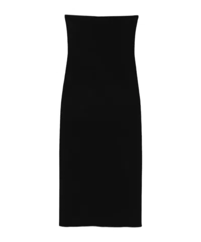 Anine Bing Rosa Strapless Stretch-knit Midi Dress In Black