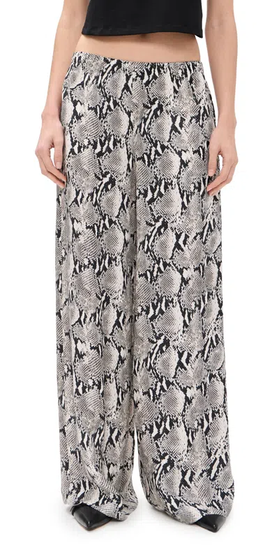 Anine Bing Womens Roslyn Python-print Woven Trousers In Animal Print
