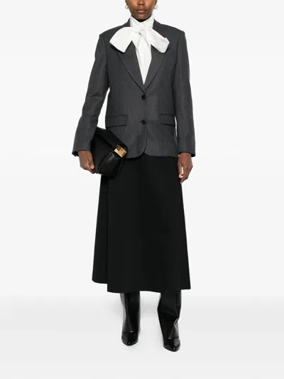 Anine Bing Ross Single Breasted Blazer In Dark Grey In Gray