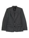 Anine Bing "ross" Single-breasted Blazer Jacket Clothing In Gray