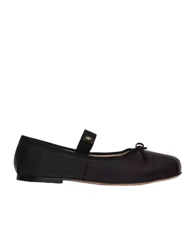 Anine Bing Round Head Ballet Shoes In Black