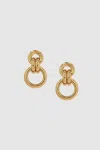 ANINE BING ANINE BING ROUND LINK DROP EARRINGS IN GOLD