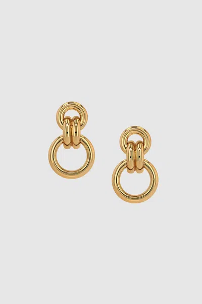 Anine Bing Round Link Drop Earrings In Gold