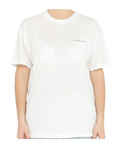 Anine Bing Round Neck Short Sleeve T-shirt In White