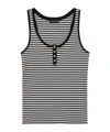 Anine Bing Alessia Tank Top In Black Cotton In Black