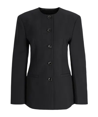 Anine Bing Round-neck Blazer In Black